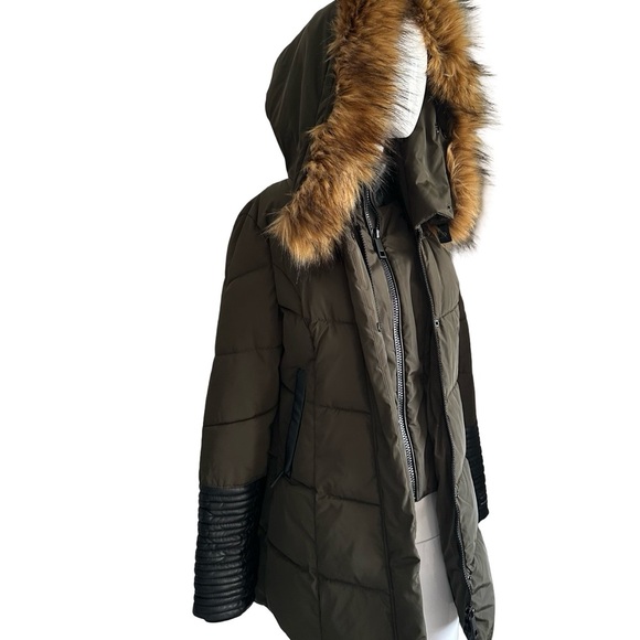 Twik Olive Green Jacket with Faux Fur Trim - Picture 10 of 12